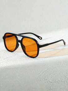 大框双桥设计男士时尚眼镜 - 多种颜色可选，PC镜片，复古风格，适合日常佩戴，现代美学设计