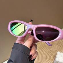 1pc Y2K Style Retro Aesthetic Sporty Sunglasses, European And American Fashion Look Shade Going Out Outfit Outdoor Beach Seaside Vacation And Gift For Family And Friends