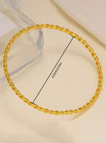 4 piezas de brazaletes tipo bangle con estilo vintage bañados en oro de 24K para mujeres, adecuados para regalos festivos, fiestas y uso diario