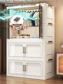 5/4/3/2/1 Layer Simple Folding Wardrobe Closet, Clothes Storage Cabinet For Bedroom, Living Room, Rental Apartment OrganizationFor Women Storage Organizer Travel Essentials Back To School Dormitory Storage