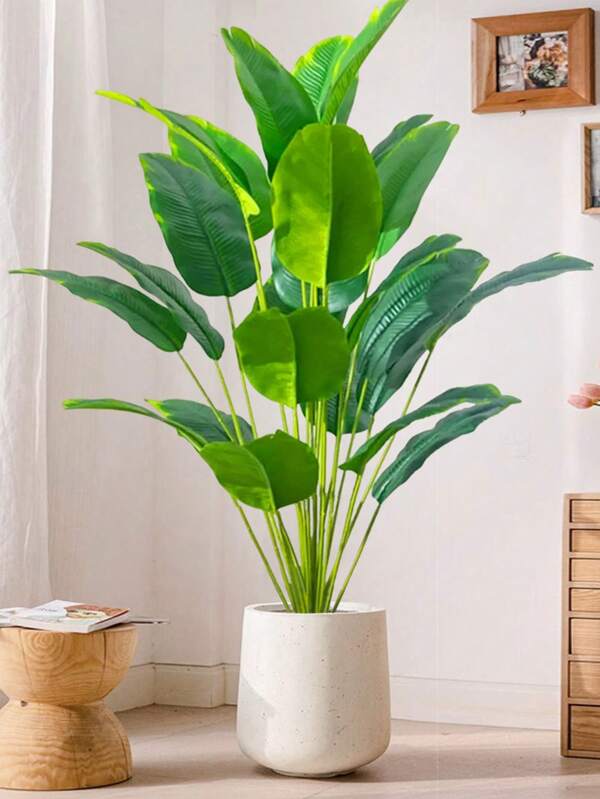 1PC Large Fake Artificial Tree 52-88cm Tropical Banana Plants Plastic Birds Of Paradise Plant Branch Green Turtle Leaves For Home Garden Kitchen Balcony Decor Without Pot