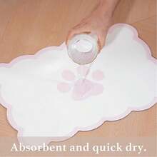 Ralxion Scalloped Dog Feeding Mat, Absorbent Mats For Dog Food And Water Bowl, Dispenser, Cute Elegant Aesthetic Khaki Beige Scallop Pet Placemat For Dogs, Cats, Puppy Accessories - Multicolor - View 5