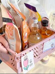 1pc Mini/Large Foldable Plastic Storage Basket, Desktop Collapsible Storage Box, Student Stationery Organizer Shelf, Small Item & Cosmetic Storage Basket, Stackable