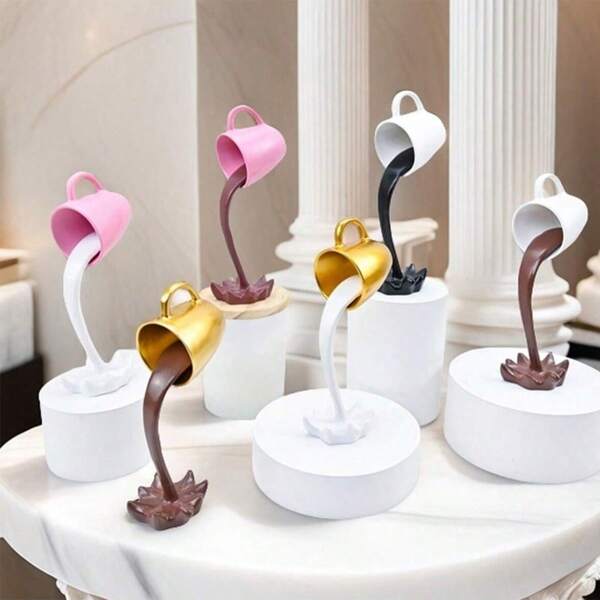 1pc Multi-Color Classical Resin Floating Coffee Cup, Home Decor Ornament, Room Indoor Tabletop Or Shelf Decoration