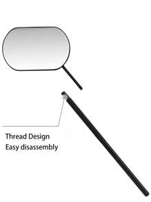 1pc Portable Stainless Steel Multifunctional Handheld Square Detachable Makeup Mirror, Eyelash Extension, Eyelash Curling & Trimming Assist Tool