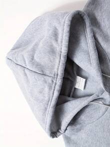 Men's Paris Letter Printed Hoodie And Drawstring Sweatpants Set - Xám - Xem 3