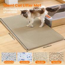 1 pièce Tapis à litière pour chat, grand tapis de trappe à litière pour chat à double couche en nid d'abeille, tapis imperméable antidérapant pour boîte à litière de chat au sol, tapis de litière pour chat, fournitures pour chat