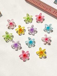 12pcs Women's Fashion Daisy Flower Hair Clips, Sweet Floral Mini Hair Barrettes, Elegant Princess Hairpins, Ballerina Y2K Fairy Hair Accessories, Cute Pink Hair Decorations, Suitable For Daily Use, Valentine's Gift, Vacation Outfits Woman, Valentines Accessories, Head Accesssories, Spring - Multicolor - View 2