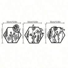 3 piezas de arte de pared con flor de metal, decoración floral, decoración de pared con flor de metal, decoración del hogar con flor de metal, decoración de pared con flor, decoración de pared con flores, regalo de inauguración de la casa