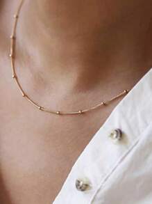 2 piezas Collar de cadena de doble capa con colgante de circonita esférica, collar gargantilla minimalista y brillante de moda versátil para niñas y mujeres, regalo para amigos, familia, Año Nuevo