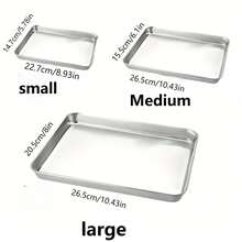 1 件 / 3 件，不锈钢服务托盘，烤盘，平底蒸笼，厨房食品储存容器，非常适合烤鱼、蒸笼、烘焙蛋糕烤盘，耐用且耐热，烤盘 | 时尚厨房用品 | 耐用托盘 - 彩色 - 查看 12