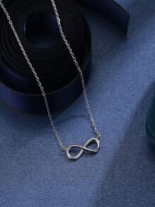 1 件魅力项链微型无限符号吊坠项链，可爱无限项链，银色无限项链