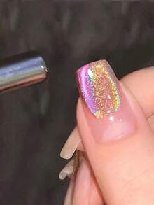 1 Pc Cat Eye Chrome Nail Powder, Chameleon Magnetic Powder, 9D Cat Eye Effect, Mirror Effect Pigment Powder, Color Changing, Rainbow Color. Very Suitable For Women'S Nail Art Design, Nail DIY, Holiday Gift - 彩色 - 查看 8