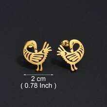 1 Pair 2cm/4cm/7cm African Nyamegyie Earrings Women's Stainless Steel Adinkra Traditional Jewelry - Multicolor - View 10