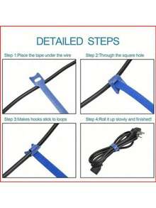 50 条可重复使用尼龙钩环带 - 耐用、柔软的自粘胶带收纳器，适合日常办公室使用