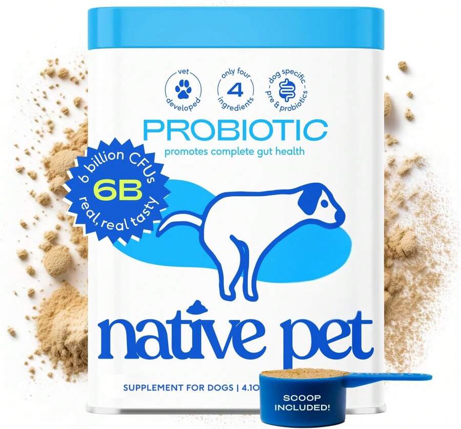 Native Pet Probiotics For Dogs - Dog Probiotics Powder For Digestive Health, Gut Support, &Amp; Immune Boost \U2013 Vet-Formulated Powder For Maximum Potency With Digestive Enzymes &Amp; Prebiotics - 60 Scoops - 30 Probiotic Scoops - View 1
