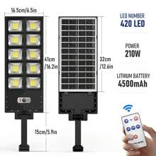 Luces solares para exteriores a prueba de agua, luces solares de inundación, luces solares de amanecer a ocaso con sensor de movimiento y control remoto, 3 modos de luces solares para el exterior del jardín, la vía y el estacionamiento, decoración de jardín