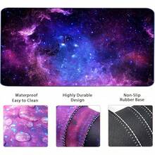 Large Mouse Pad Desk Dad, 4-In-1 Keyboard Wrist Rest Pad & Wrist Support Mouse Pad Set, Extended Desk Pad Waterproof Desk Home Office Study Game-Blue Marble - Galactic - View 4