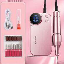 duofu Taladro De Uñas Eléctrico Portátil, Kit De La Máquina De Manicura Recargable 35000rpm Lima De Uñas Pluma De Taladro De Uñas Con Batería De Larga Duración De 10 Horas, Equipo Profesional De Arte De Uñas Para Pulir Y Quitar Cutículas, Herramienta De Arte De Uñas Para Salón De Uñas De Acrílico En Casa Y Uso Personal