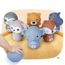 Kids Soft Bowling Toy Set With Stacking & Nesting, Indoor Outdoor Activity Play Game, Early Learning Toy For Animals, Numbers & Colors, Fun Gift For Toddlers