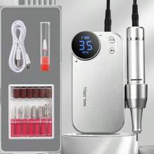 duofu 1 set Pulidora de uñas eléctrica portátil, alta potencia, larga duración, diseño minimalista para cuidado de uñas en el hogar o salón