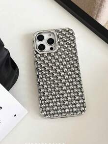 优雅镂空钢珠电镀哑光银色手机壳适用于 16、 15 Pro Max、 17/17 Pro/17 Pro Max、新款 14 软壳、 13 防摔保护套、 15 超时尚、 16 Pro 创意防水防震防刮 - 電鍍銀色 - 查看 3