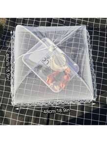 1 件大型弹出式白色网状食物遮盖帐篷 - 可折叠可洗，适合户外野餐、烧烤和派对，防虫，非常适合早餐摊，派对食物遮盖|透明网状设计|便携式食物遮蔽物，野餐用品 - 彩色 - 查看 7