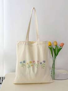 Bolso de tote de gran capacidad con estampado floral de moda minimalista para mujeres
