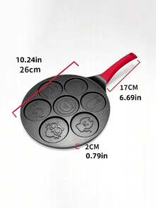 多功能不粘煎饼锅，煎蛋汉堡模具，煮蛋器，家用煎蛋锅，铜烤平底锅，7孔早餐锅，煎饼扒炉，鸡蛋杯模具 KTG02 - 黑色 - 查看 3