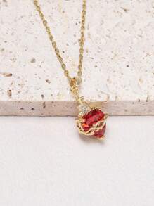 1 pieza Elegante collar con colgante en forma de corazón, cruz y circonita de moda, regalo de joyería perfecto para mujeres, apto para uso diario