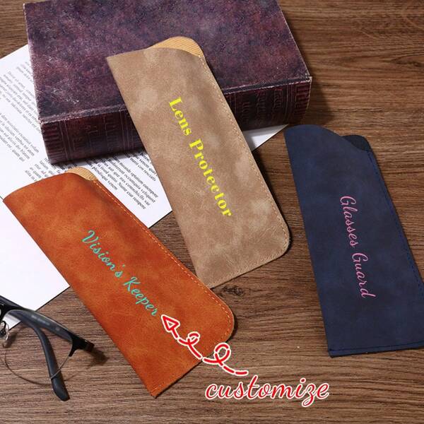 Customized Multi-Functional PU Leather Eyeglass Case, Sunglasses Set, High-Quality Soft Leather Eyeglass Pouch, Sunglasses Carrying Bag