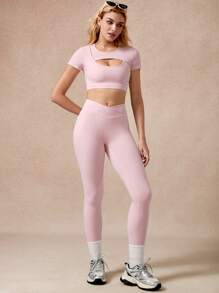 NcmRyu Women's Sexy Sporty Design Short Sleeve Loose Comfortable Pants Sports Suit, Spring & Summer