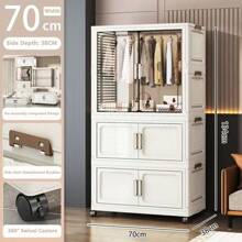 5/4/3/2/1 Layer New Wardrobe Closet Organizer For Children/Baby Clothes, Plastic Foldable Storage Cabinet For Women Storage Organizer Travel Essentials Back To School Dormitory Storage