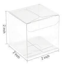 30/50pcs Transparent Party Favor Boxes (With Gift Ribbon), 2*2*2 Inch, Macaron Cupcake Candy Soap Gift Individual Packaging Boxes - Transparent - View 2