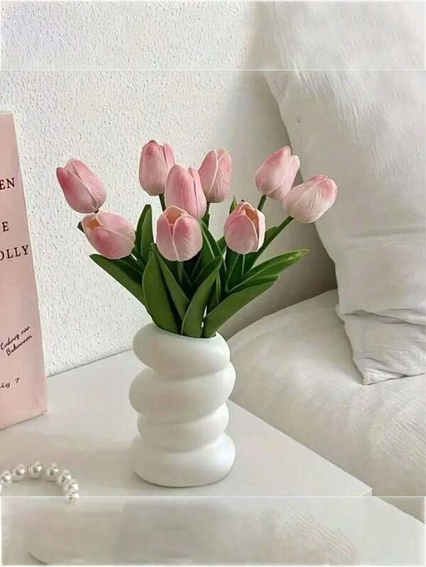 New Plastic Spiral Vase, Nordic Style Creative Flower Arrangement, Container Ornaments, Dry And Wet Flower Vase, Imitation Glaze, Melamine Flower Pot Home Decor Room Decor Glass Vase