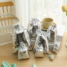 10/20/50 件金色/银色抽绳布袋，金色/银色珠宝袋，珠宝礼品袋，珠子礼品袋，生日派对，婚礼，万圣节，圣诞节，情人节，感恩节礼物 - 彩色 - 查看 7