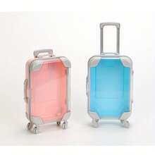 1pc Mini Transparent Pull Rod Suitcase, Realistic Storage Mini Travel Suitcase, Novel Good Item, Gift Or Self-Use, Party Favors, Rewards, Graduation Gifts (Add Mini Cartoon Hamster DIY Set) - Multicolor - View 6