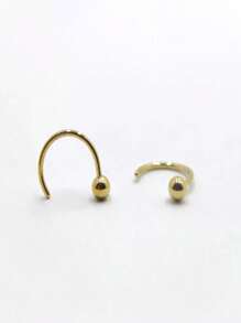 1 Pair Minimalist Ear Tunnel Earrings, Stainless Steel Ear Cartilage Hoop Earrings