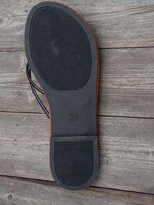 Dép xỏ ngón mùa hè cho nữ, dép quai hậu chống trượt, dép đi biển, dép bệt thông thường - màu đen - Xem 6