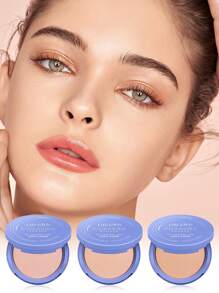 控油面部粉饼，哑光光滑无瑕定妆粉，防水持久定妆粉面部化妆品 - 彩色 - 查看 11