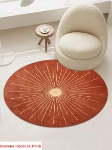 1pc Round Rug Bohemian Vintage Soft Round Area Rug With Striped Pattern, Comfortable For Bedroom, Living Room, Study, Entryway, Room Decor As Floor Mat, Modern Polyester Non-Slip Absorbent Floor Mat, Washable & Non-Slip, Carpet For Living Room - Indoor All-Season Home Decor, Bedroom Rug, Living Room Large Rugs, Terracotta-Colored Bedside Rug, House Decor | Bedroom Decor