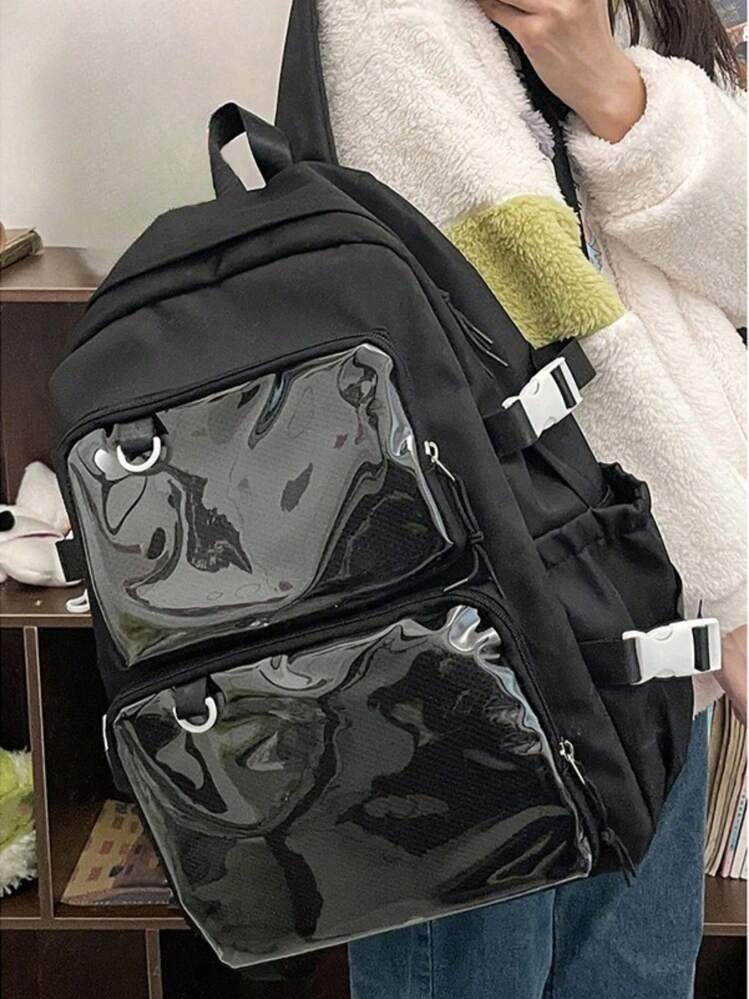 Sacs japonais avec poches transparentes, nouveau sac à dos kawaii JK pour femmes 2024, sac à dos pour femmes, sac à dos scolaire