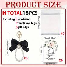 18/3件/套 优雅黑色蝴蝶结钥匙扣套装，适用于手机、包包、钥匙、汽车、耳机挂件，是分发节日派对用品、赠送亲朋好友、婚礼祝福、生日和其他重要节日的完美之选。 - 黑色蝴蝶結 - 查看 9