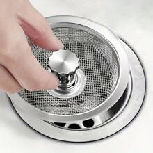 1 pièce Évier de cuisine Couvercle universel de tuyau d'évacuation de broyeur à déchets, Filtre d'évier en acier inoxydable Couvercle désodorisant
