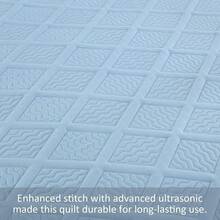 Yiran - Juego de edredón de color beige, tamaño, ligero, diseño de ondas ultrasónicas, colcha de microfibra suave para todas las estaciones, estilo moderno, juego de funda de cama de 3 piezas - Azul ceniza-diamante - Ver 5