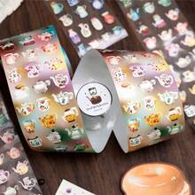 1 件日常生活主题设计合成纸胶带小日常系列适合青少年用于模切、剪贴簿、绘画相册和学校用品学校用品，返校 - 彩色 - 查看 10