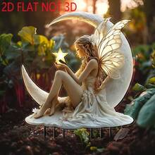 2d 平面非 3d 月亮湾仙女花园标志 - 亚克力花沸景观装饰，适用于庭院和草坪，完美的家居和花园装饰，花卉组合和创意生日礼物。 - 彩色 - 查看 4