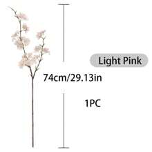 1PC/2PCS/3PCS Artificial Cherry Blossom Flower Silk Peach Flowers Bulk Plum Blossom Flowers With Leaves Cherry Blossom Branches Vase Arrangements For Spring Wedding Indoor Outdoor DIY Party Decor Pink Artificial Plant