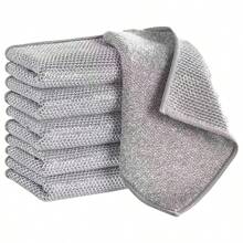 12/10/8/6/4/1pc Two Styles Randomly Shipped,Magic Cleaning Cloth Thickened Double -Sided Metal Steel Wire Rags Kitchen Dish Pot Washdishing Cloths Towel Clean Tools