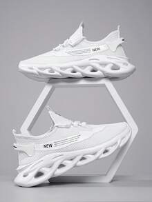 أحذية رياضية بيضاء من الشباك للمراهقين - خفيفة الوزن، مريحة، مثالية للأسلوب الحياتي النشط - متعدد الألوان - مشاهدة 3